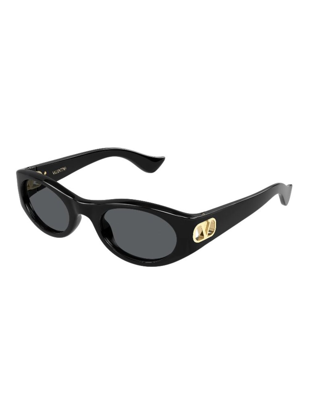 New Valentino Women's Sunglasses Black Grey Lens Injected Frame VG0015S 001 52